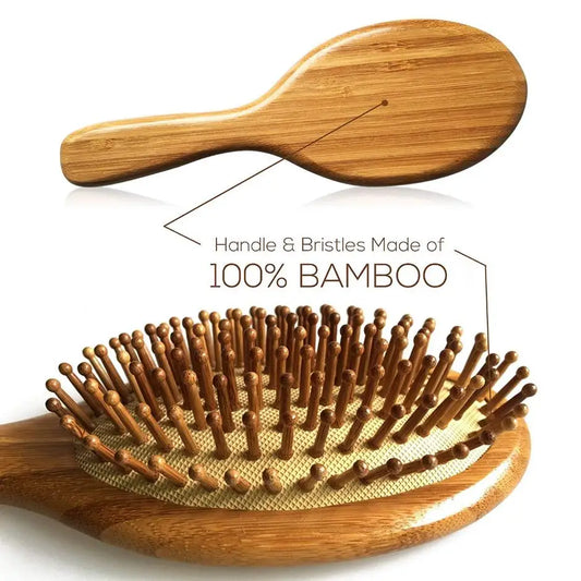 Eco-Friendly Bamboo Paddle Hairbrush for Scalp Massage & Hair Care