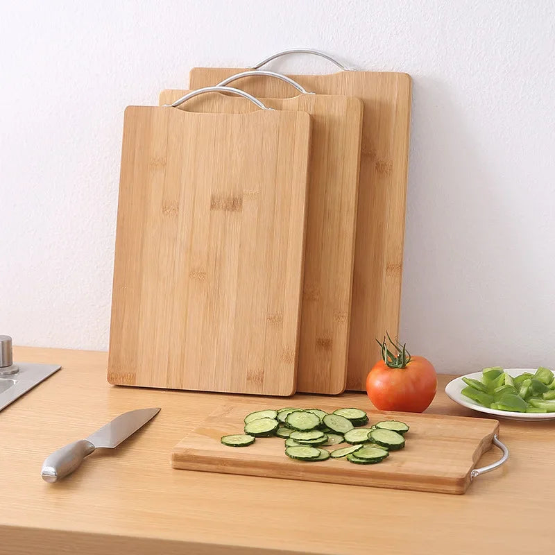 Eco-Friendly Double-Sided Bamboo Cutting Board - Durable Kitchen Chopping Board with Hanging Handle