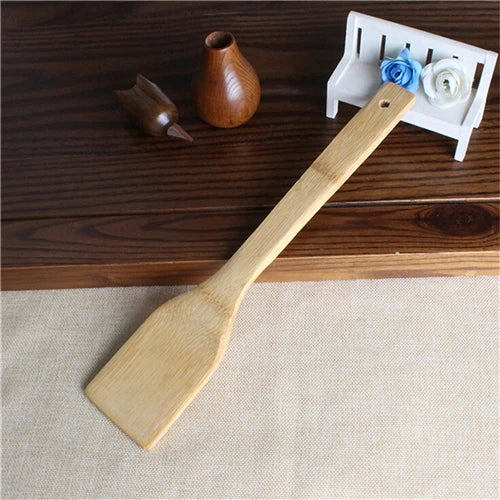 Eco-Friendly Bamboo Kitchen Utensil Set - 6 Piece Wooden Spoon and Spatula Set