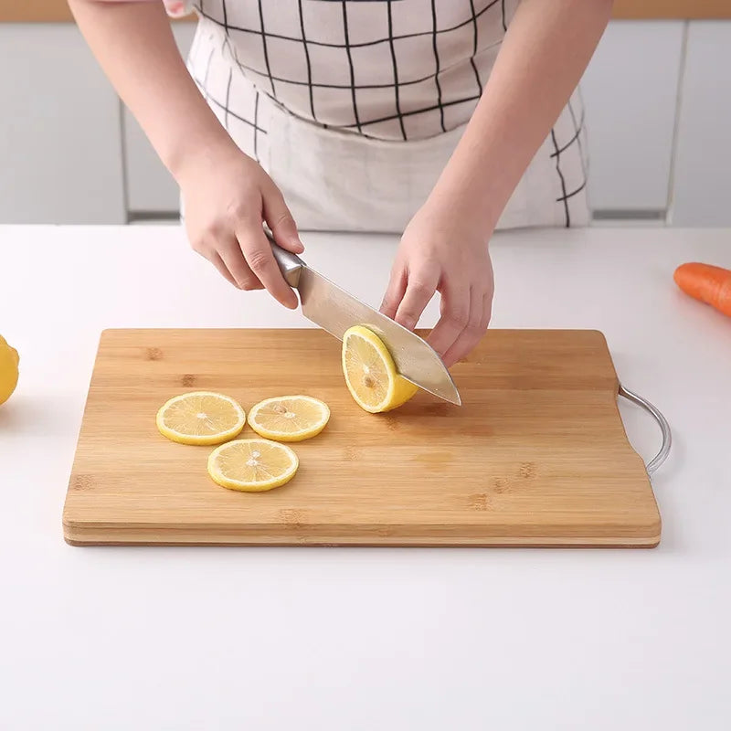 Eco-Friendly Double-Sided Bamboo Cutting Board - Durable Kitchen Chopping Board with Hanging Handle