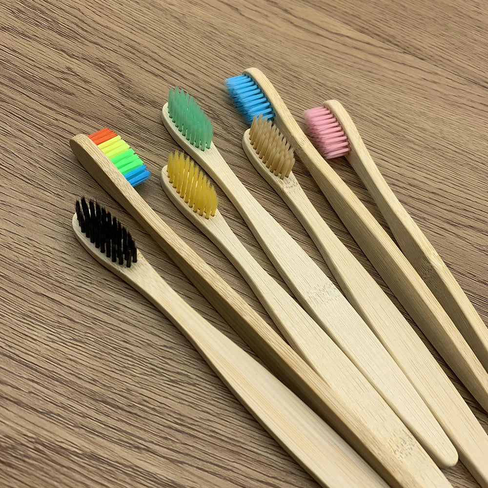 Eco-Friendly Bamboo Toothbrush - Pack of 4.