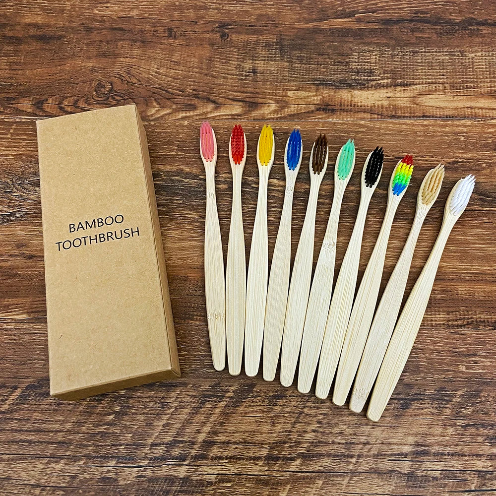 Eco-friendly bamboo toothbrush pack of 4.