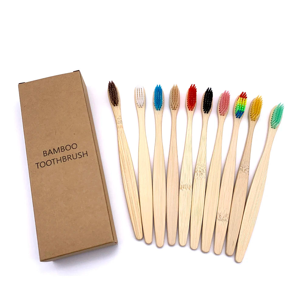 Eco-Friendly Bamboo Toothbrush - Pack of 4.