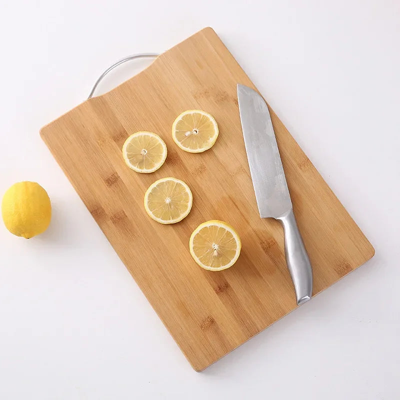 Eco-Friendly Double-Sided Bamboo Cutting Board - Durable Kitchen Chopping Board with Hanging Handle